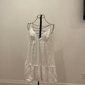 White flowy midi dress